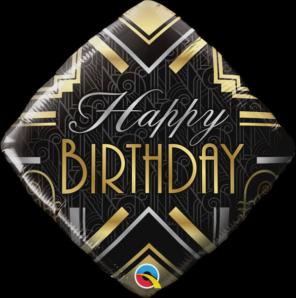 18" DIAMOND FOIL BDAY ART DECO